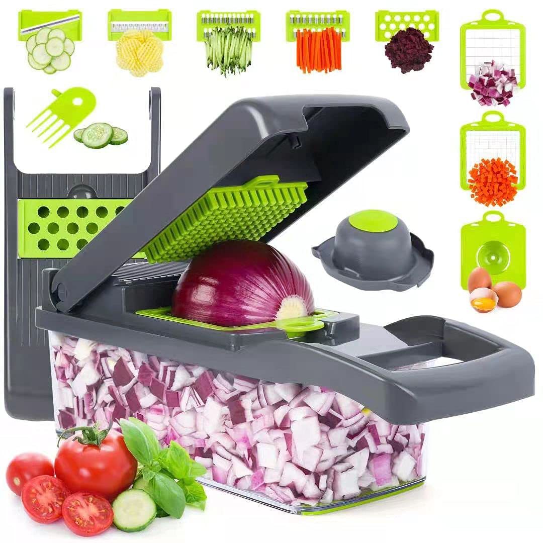 MAIPOR 13-in-1 Vegetable Chopper with 8 Blades - Pro Onion Chopper and  Food Sli