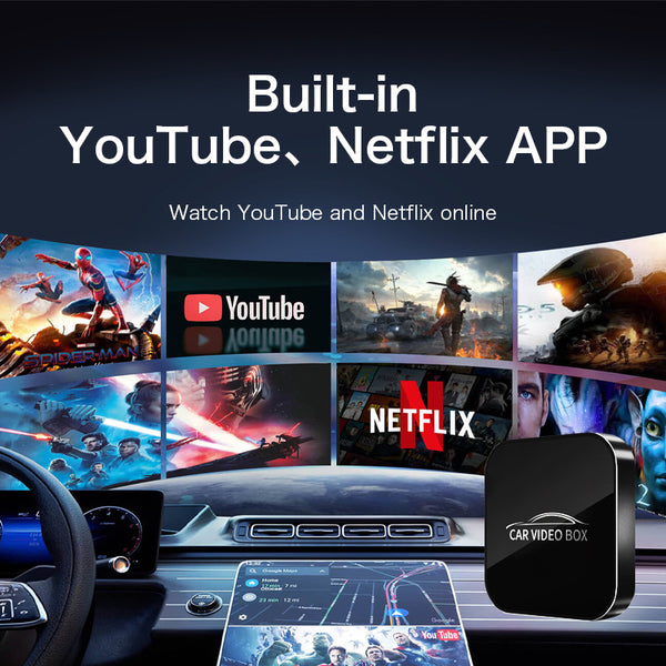 InnoAuto AI Box Plus - Convert to Wirelss Apple Carplay and Android Auto - Dual Wifi Module - for Factory Wired Apple Carplay - Streaming Netflix and Youtube to Your Car - Wired CarPlay Required