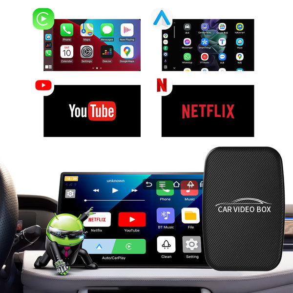 InnoAuto AI Box Air - Convert to Wirelss Apple Carplay and Android Auto - for Factory Wired Apple Carplay - Supports Netflix and YouTube - Wired Apple CarPlay Required